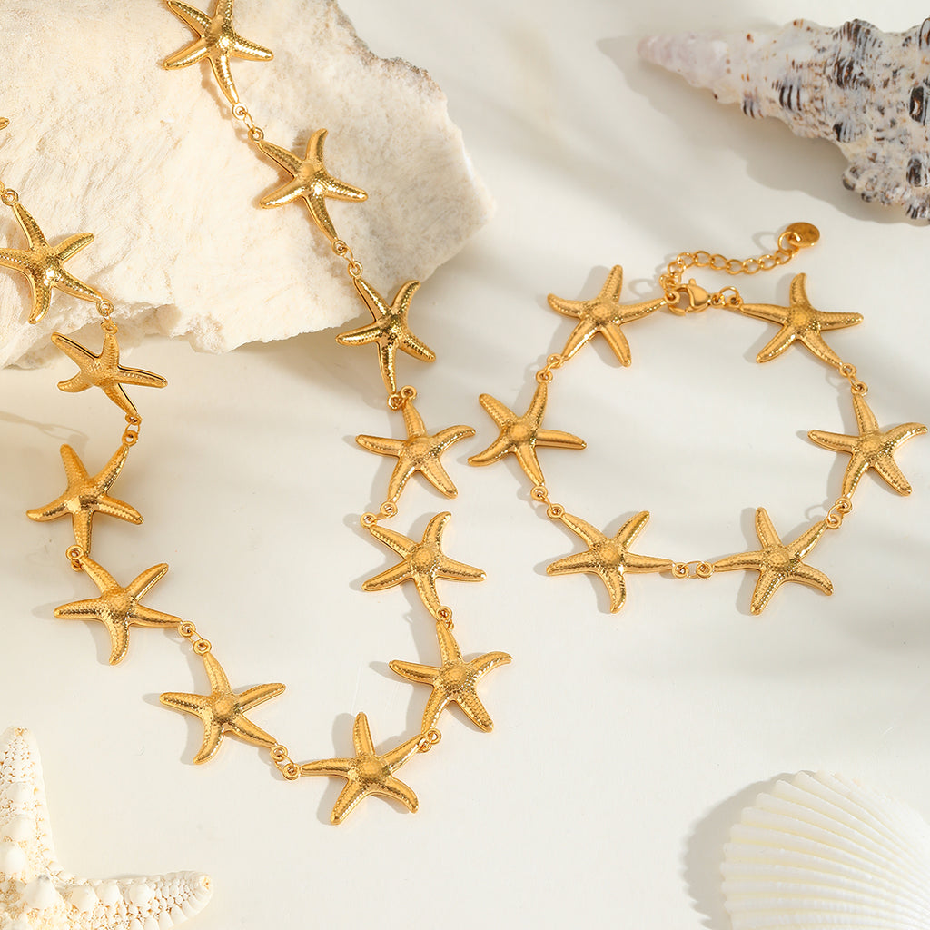 Conjunto Estrella Dorada - Collar y Pulsera
